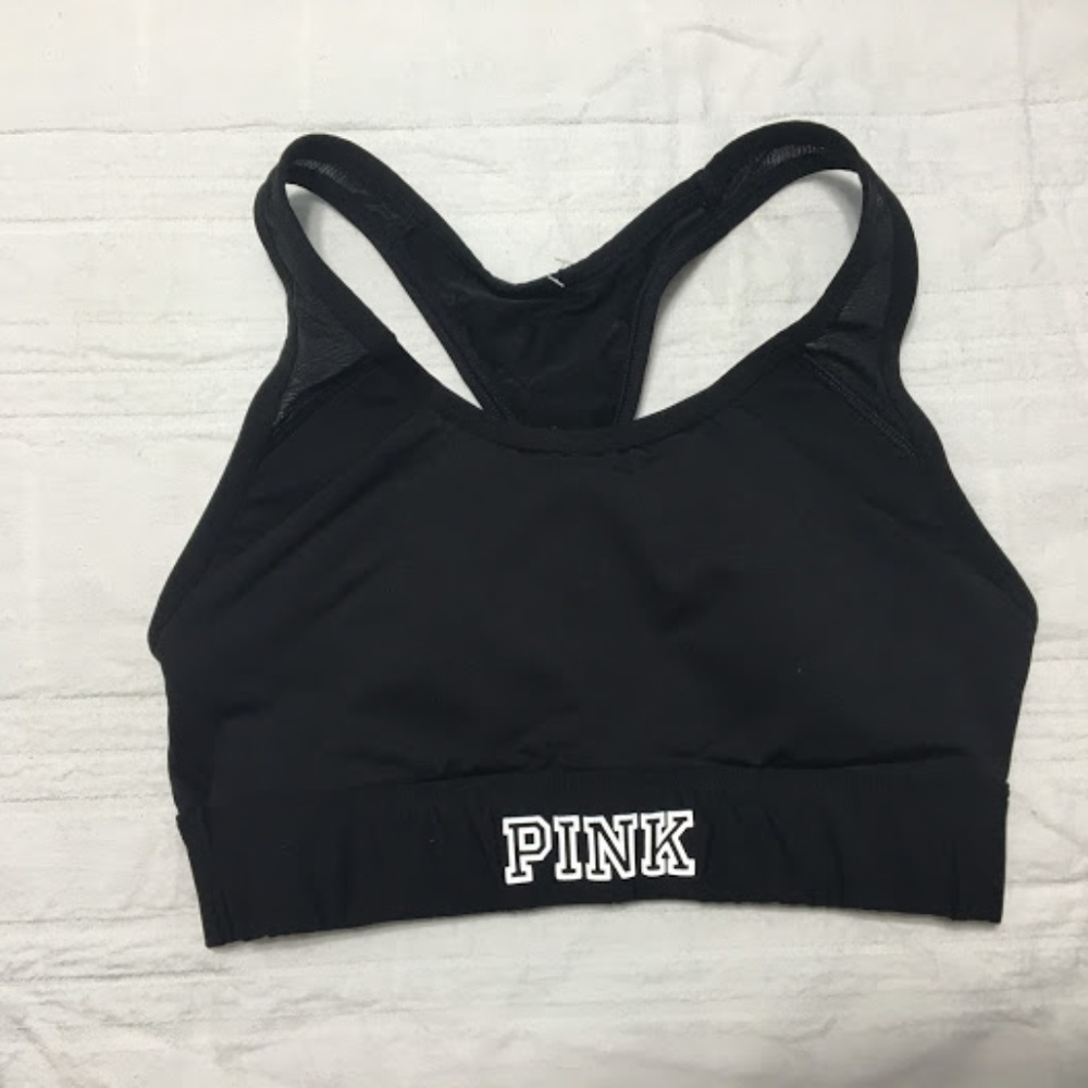 VS Pink Black Mesh Sports Bra